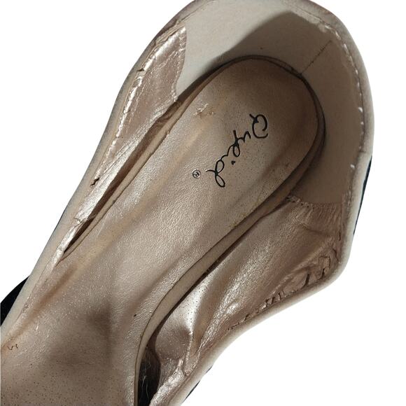 QUPID! BLACK VELVETEEN & TAN VEGAN SUEDE STILETTO PLATFORM HEELS, PUMPS! SZ 8.5M - Picture 10 of 14